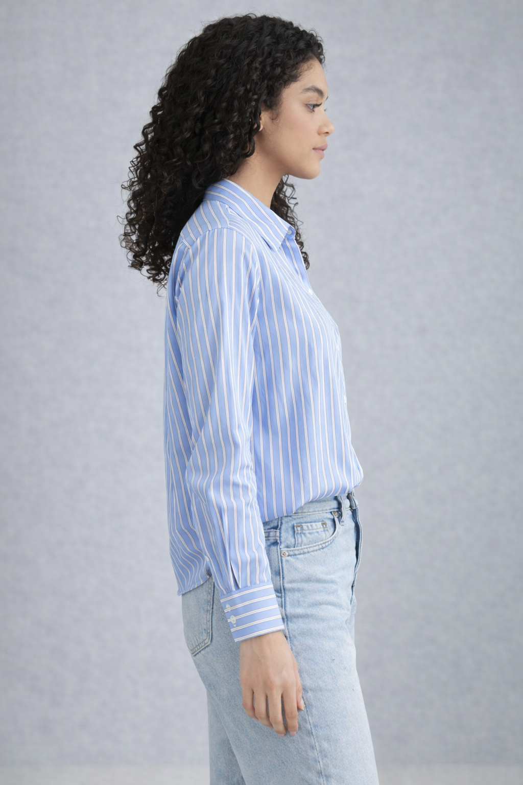 Blue & White Striped Classic Button-Down Shirt