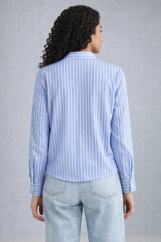 Blue & White Striped Classic Button-Down Shirt