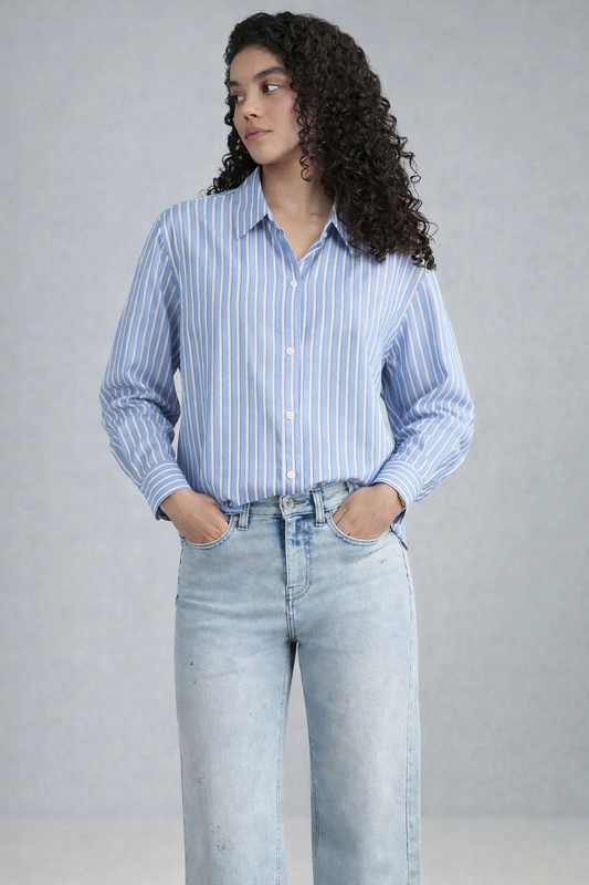 Blue & White Striped Classic Button-Down Shirt